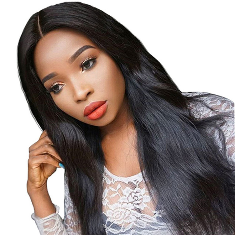 New fashion African ladies&apos; fashion wigs straight hair centre parting bangs  hair wigs