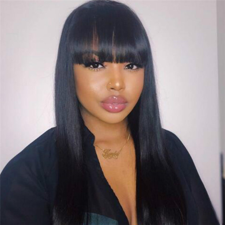 African new fashion crazy price hair wigs headgear long straight hair wigs with bangs