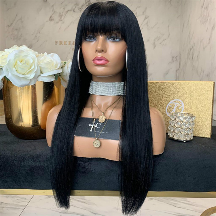 African new fashion crazy price hair wigs headgear long straight hair wigs with bangs