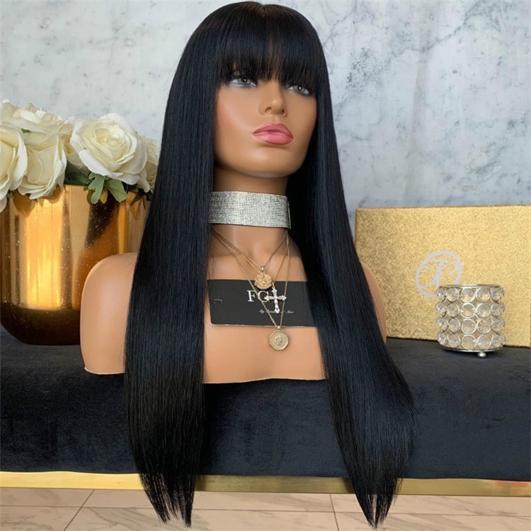 African new fashion crazy price hair wigs headgear long straight hair wigs with bangs