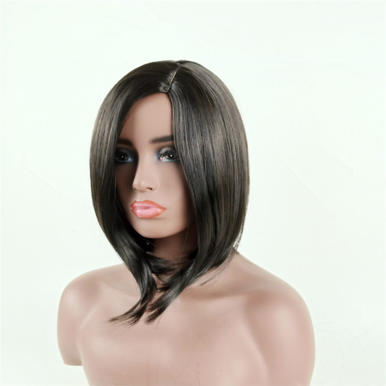 Fashion side sub Bobo short straight hair soft face trimming headgear wigs