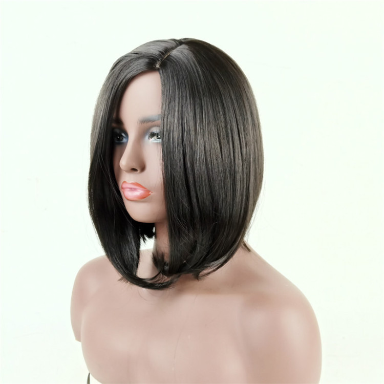 Fashion side sub Bobo short straight hair soft face trimming headgear wigs