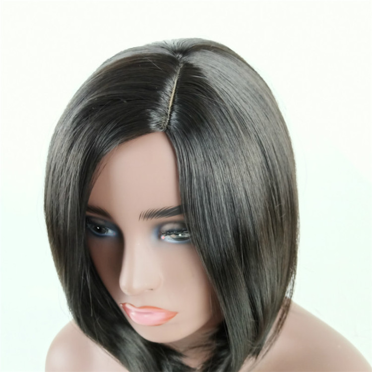 Fashion side sub Bobo short straight hair soft face trimming headgear wigs