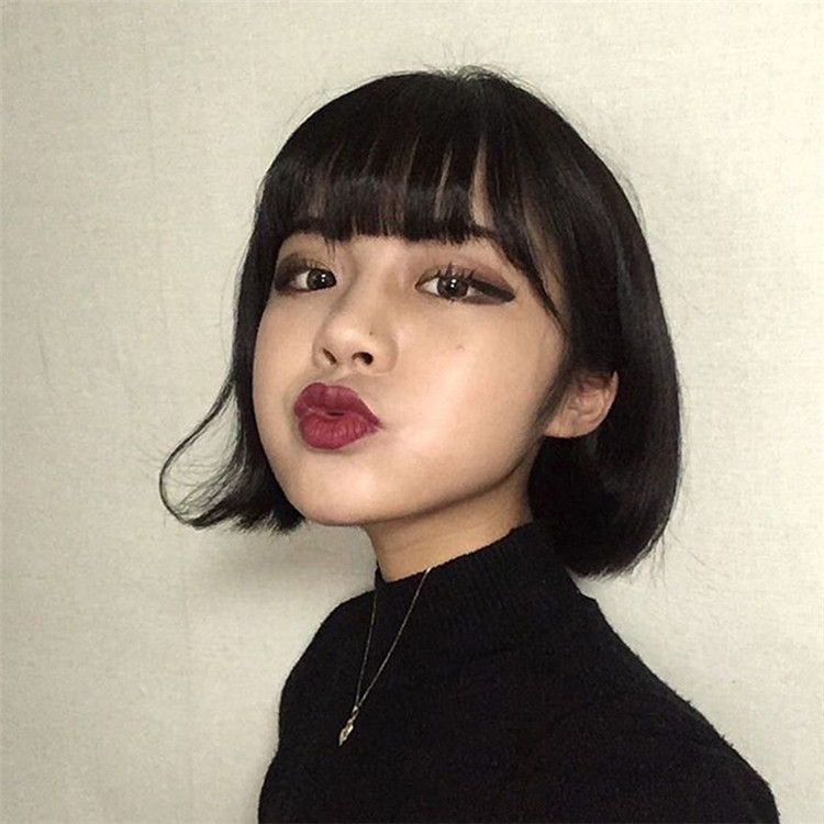 Fashion short straight Bobo Style high temperature silk wig head cover