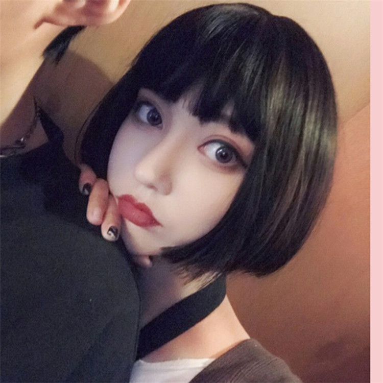 Fashion short straight Bobo Style high temperature silk wig head cover