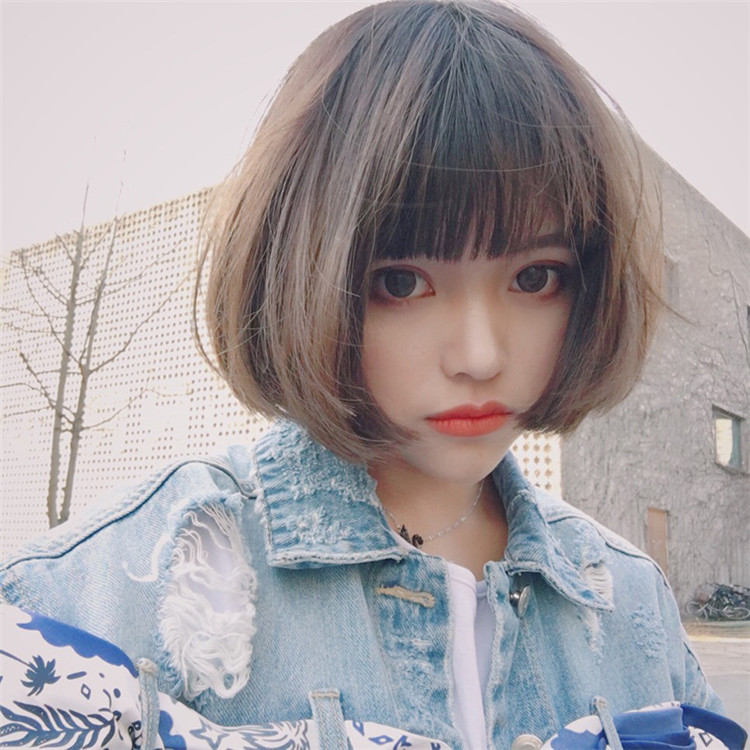 Fashion short straight Bobo Style high temperature silk wig head cover