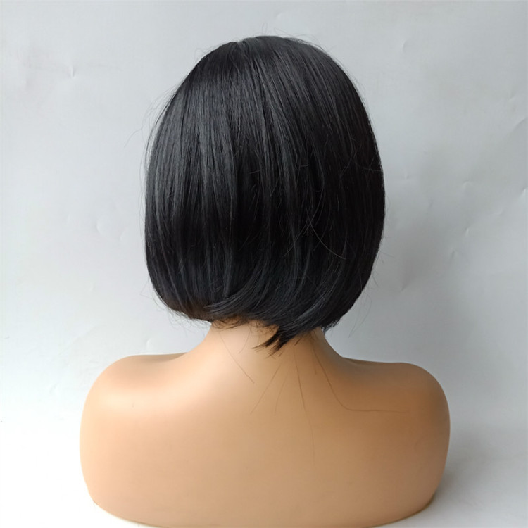 Synthetic ladies&apos; short straight hair side parting Bobo hair style wigs
