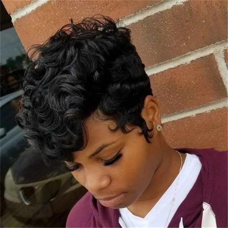 Crazy buy new fashion African synthetic fluffy short small curly hair wigs