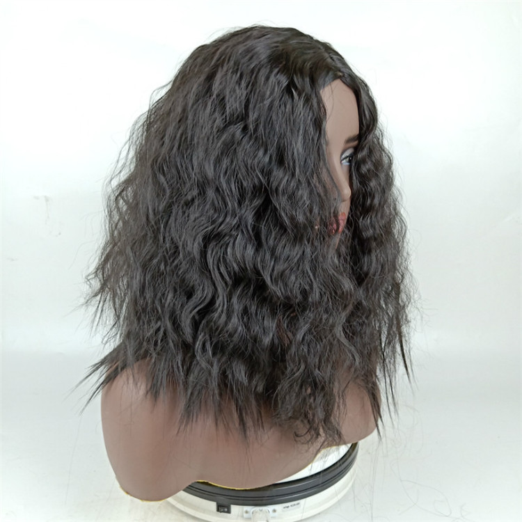 Limit promotion lower price African explosive head synthetic headgear black small curly hair wigs