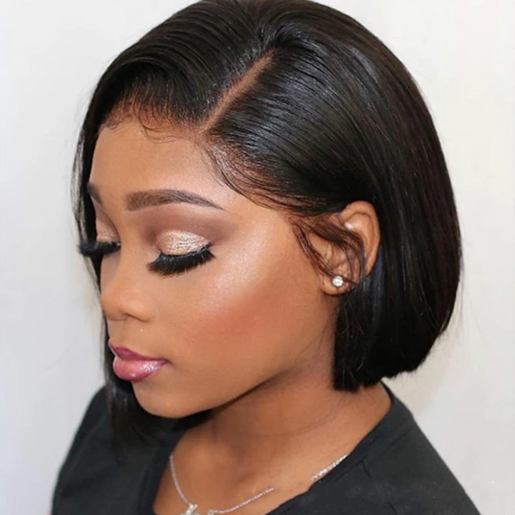 Flash price Africa new fashion side parting Bobo head chemical fiber full head wigs