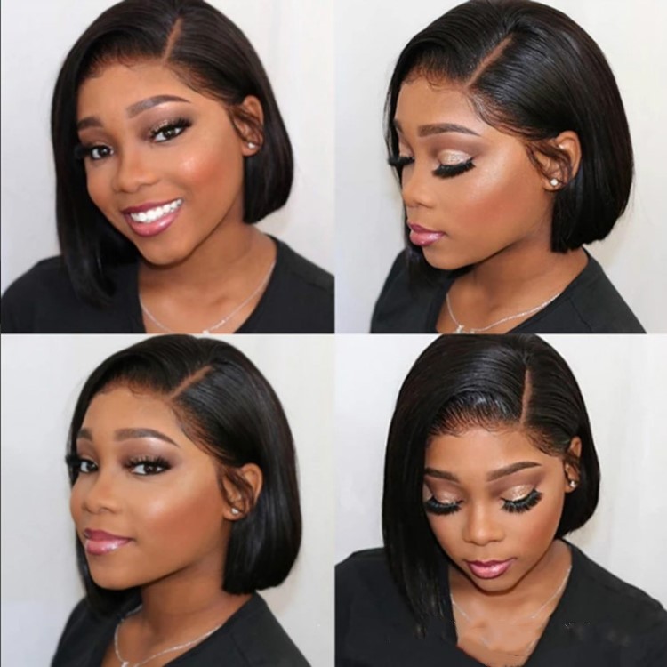 Flash price Africa new fashion side parting Bobo head chemical fiber full head wigs