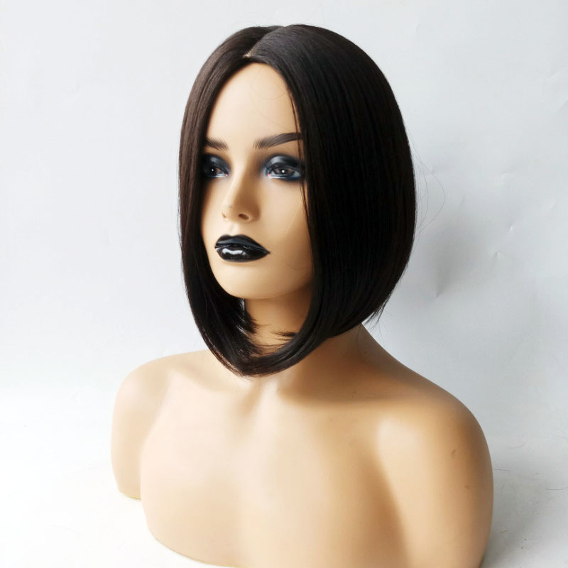 African fashion short straight hair Bobo head headgear synthetic black wig