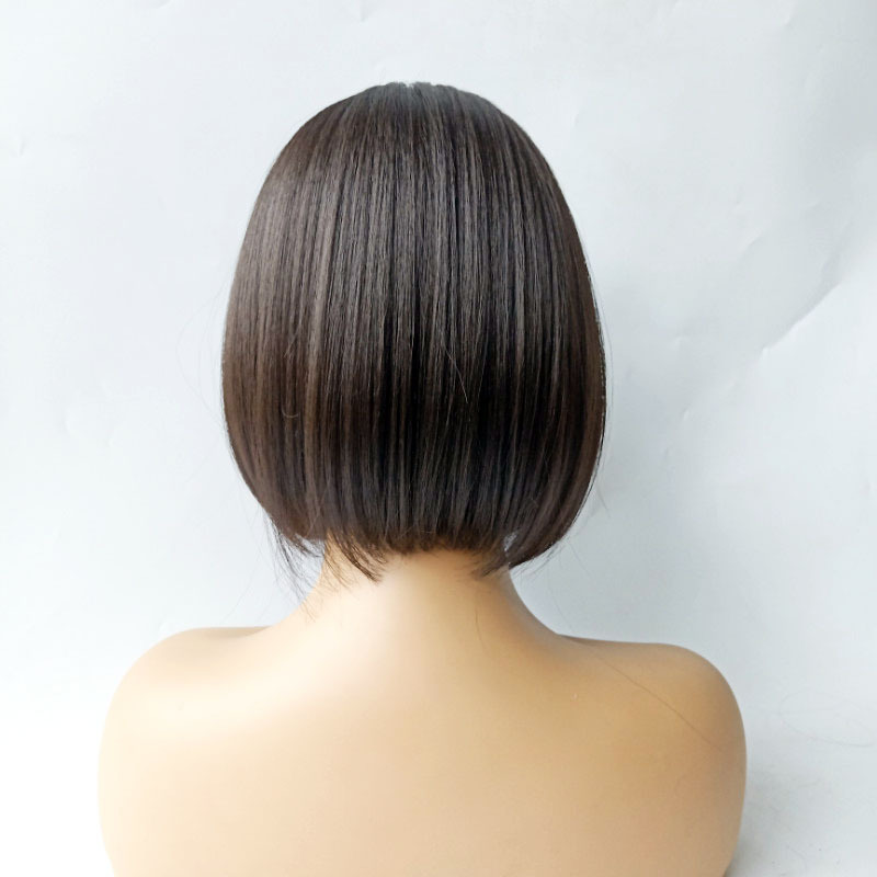 African fashion short straight hair Bobo head headgear synthetic black wig