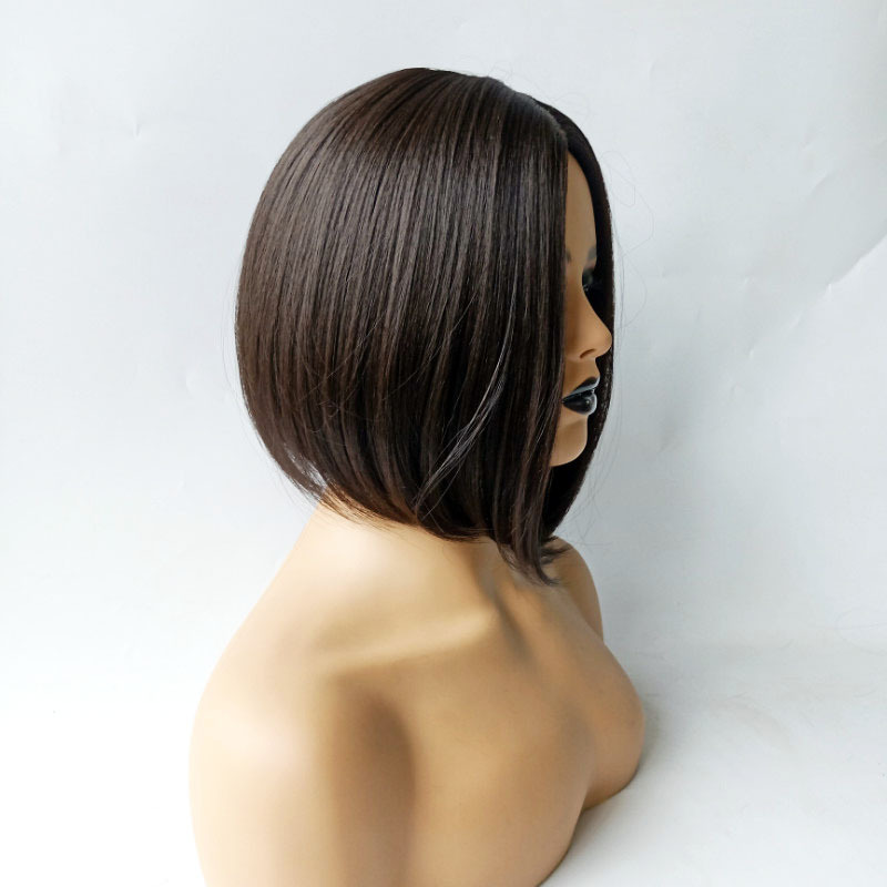 African fashion short straight hair Bobo head headgear synthetic black wig