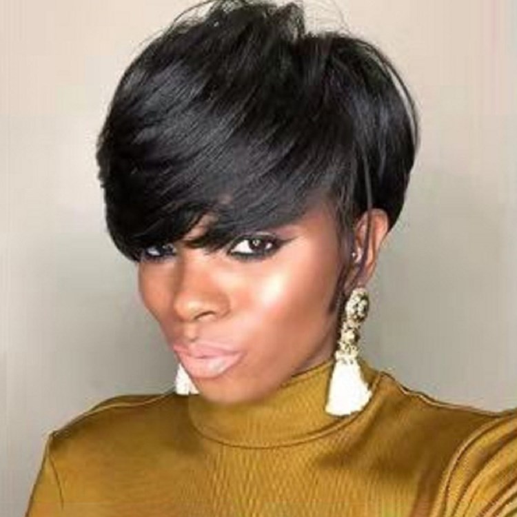 Africa hot selling synthetic headgear fashion short straight hair wig