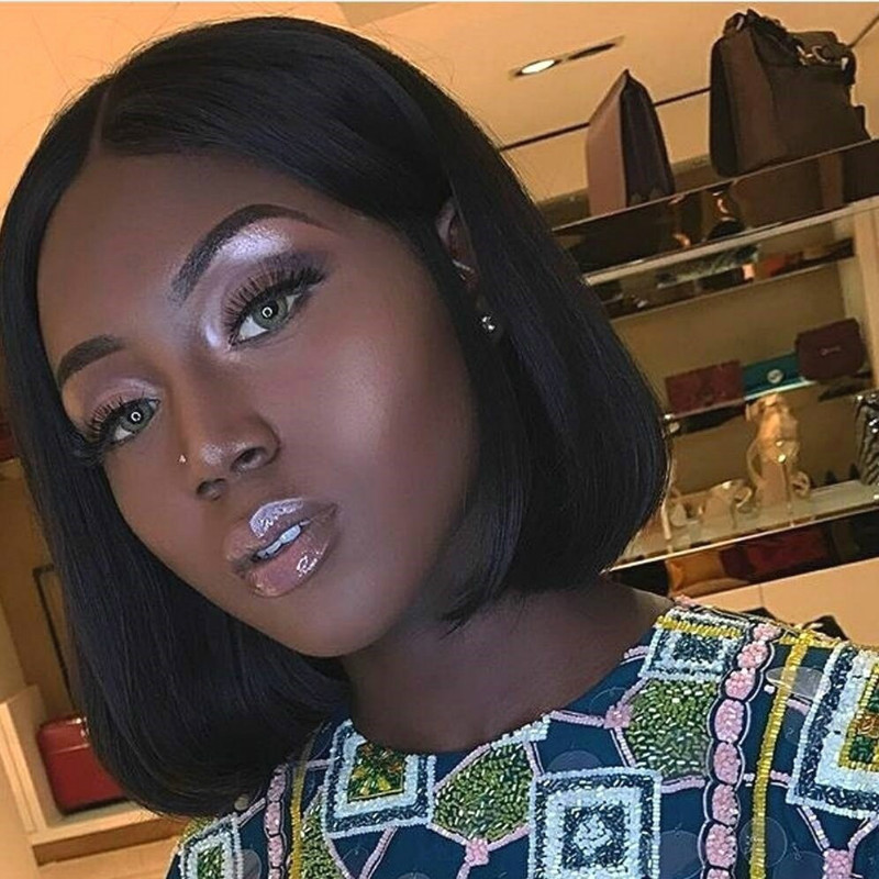 Fashion students' ladies' Bobo style hair high temperature silk short straight hair wigs