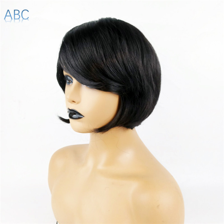 New fashion short hair Bobo slant bangs high temperature silk full head cover ladies students wigs