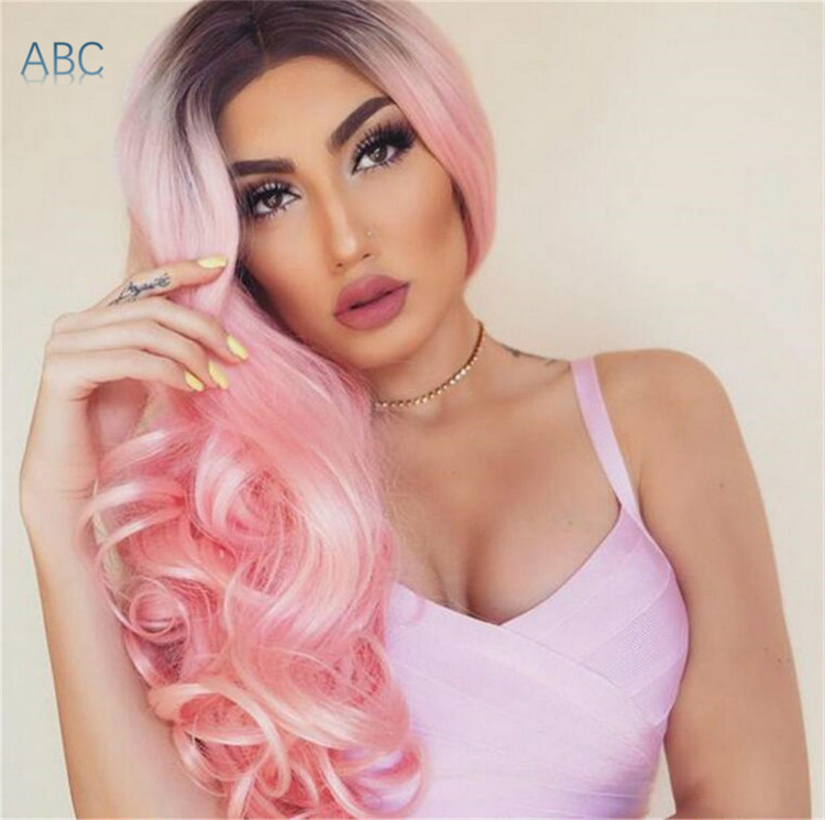 2021 New fashion 5 colors changing color long curly hair headgear big wavy wigs