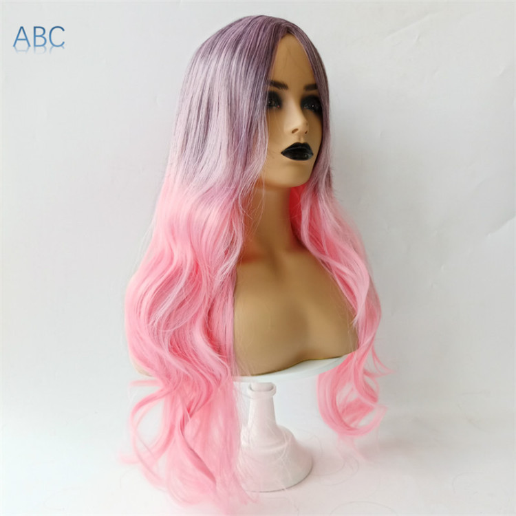 2021 New fashion 5 colors changing color long curly hair headgear big wavy wigs