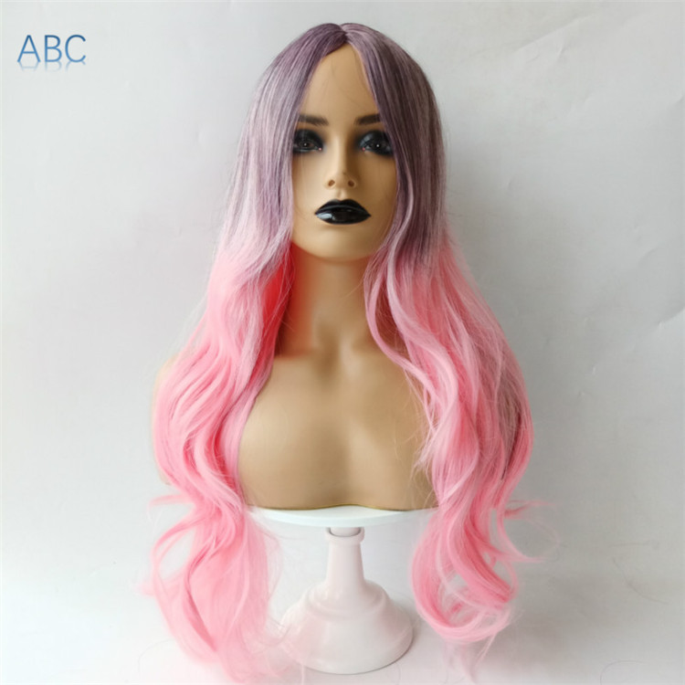 2021 New fashion 5 colors changing color long curly hair headgear big wavy wigs