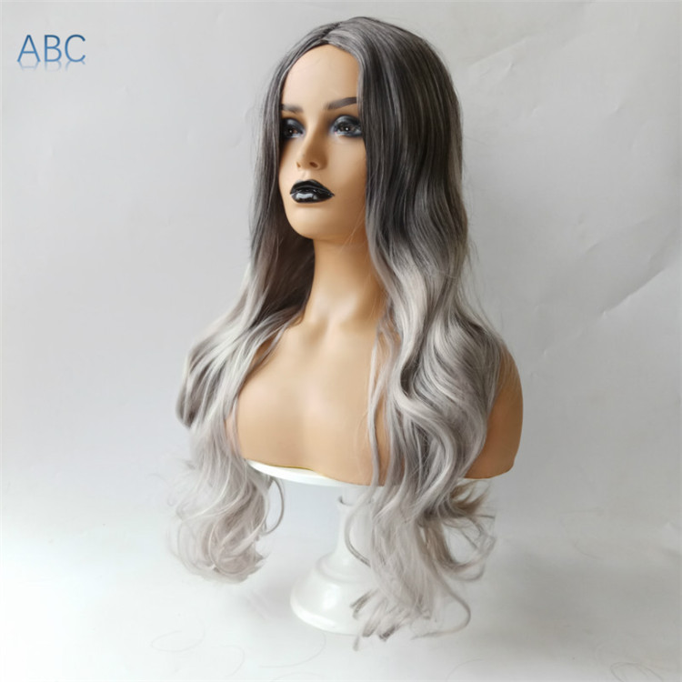 2021 New fashion 5 colors changing color long curly hair headgear big wavy wigs