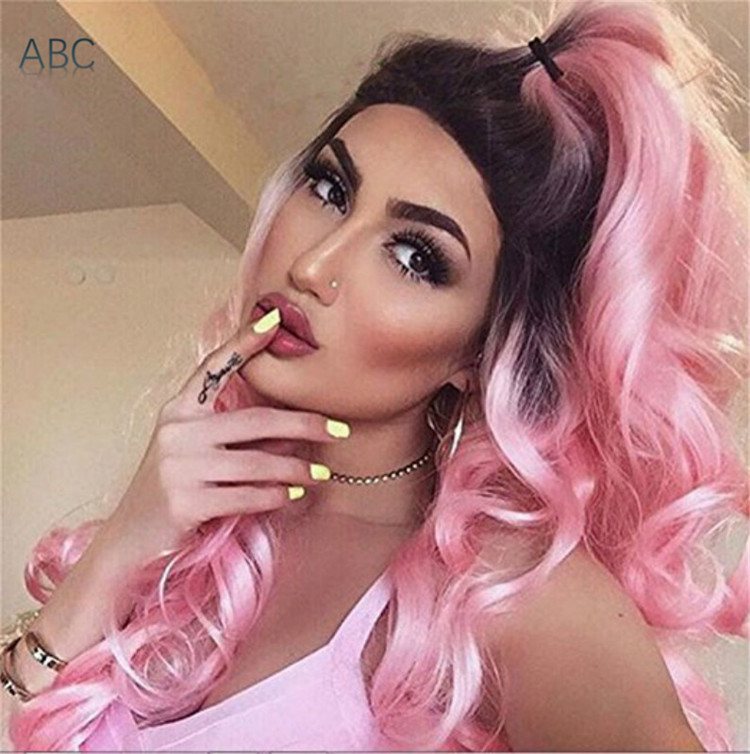 2021 New fashion 5 colors changing color long curly hair headgear big wavy wigs