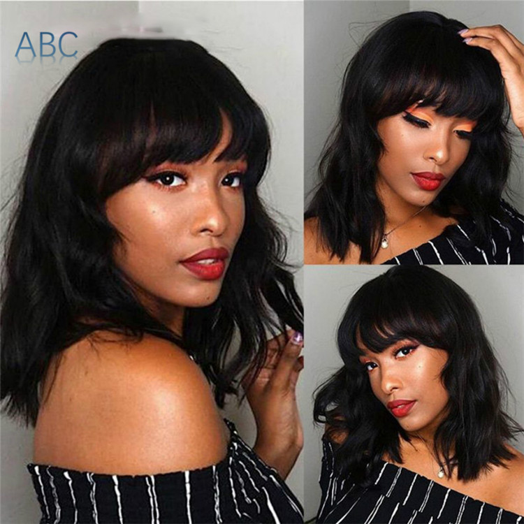 New coming fashion short curly hair bangs curly hair high temperature silk headgear wigs