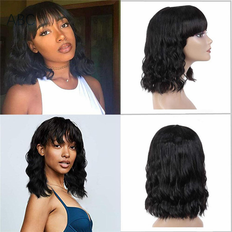 New coming fashion short curly hair bangs curly hair high temperature silk headgear wigs