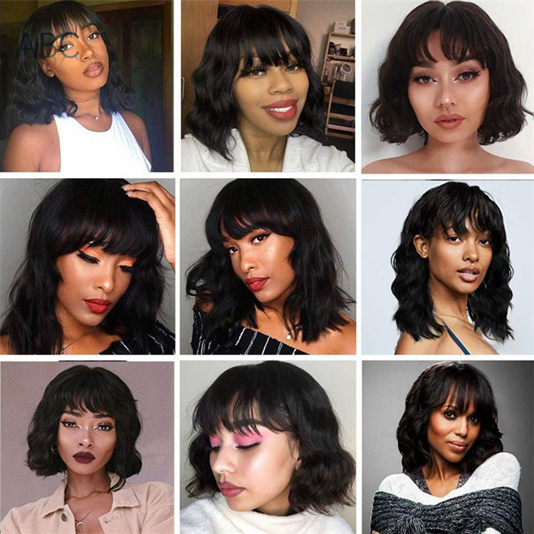 New coming fashion short curly hair bangs curly hair high temperature silk headgear wigs