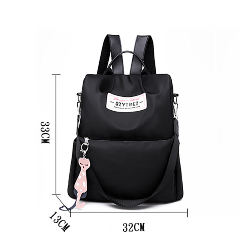 LARAINE Kitten Pendant oxford One Shoulder Two Shoulders Multi-Function And Large Capacity Schoolbag
