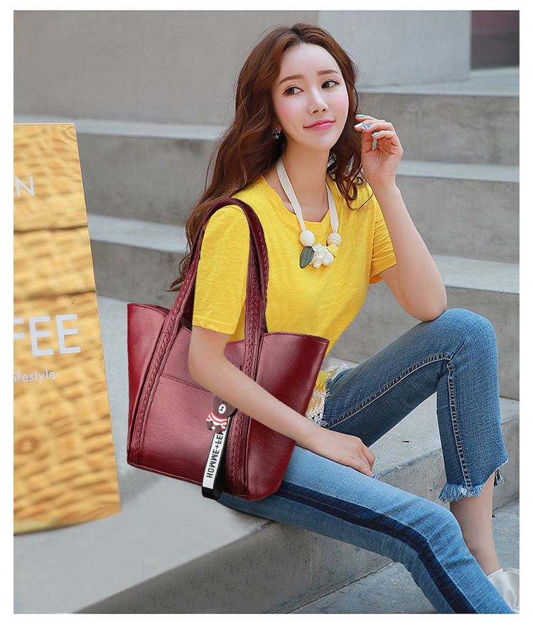New Fashion PU Leather Seiko Making Large Capacity Women&apos;s Bag