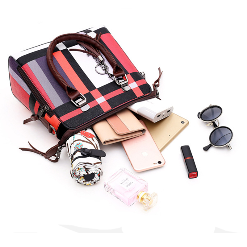 LARAINE Handbags for Ladies PU Leather  Lattice Pattern