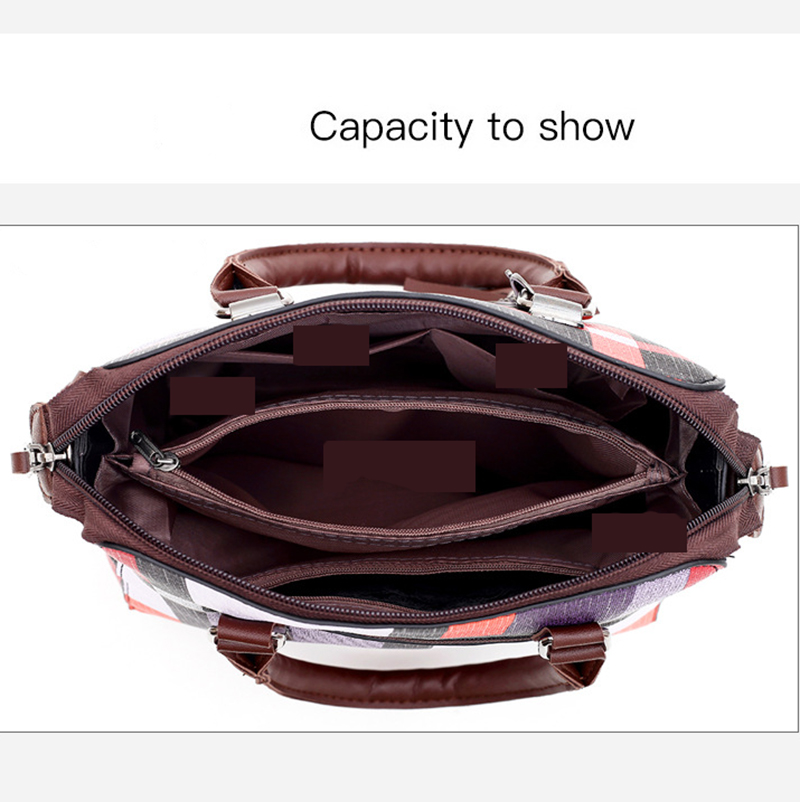 LARAINE Handbags for Ladies PU Leather  Lattice Pattern