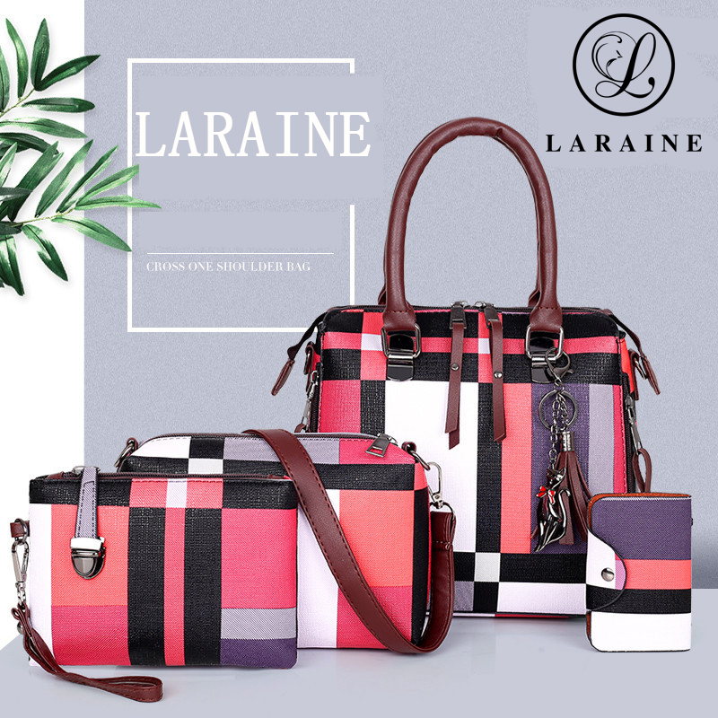 LARAINE Handbags for Ladies PU Leather  Lattice Pattern