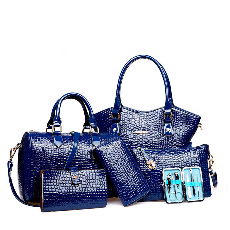 LARAINE 6Pcs/Set Handbags for Ladies PU Sub-master Bag Large-capacity Lady's Backpack