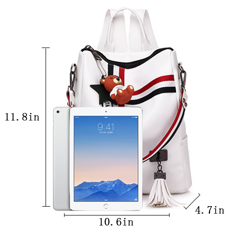 LARAINE Backpacks for Ladies PU Leather Portable Waterproof