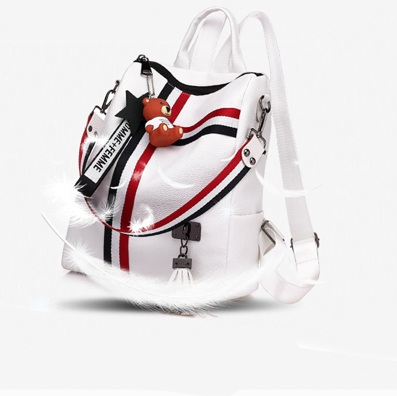 LARAINE Backpacks for Ladies PU Leather Portable Waterproof