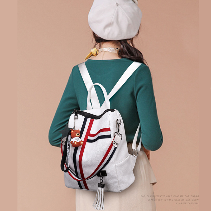 LARAINE Backpacks for Ladies PU Leather Portable Waterproof