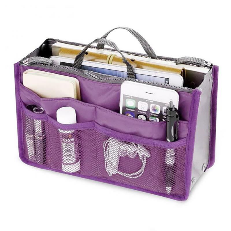 Thicken Large Capacity Cosmetic Storage Bag Nylon Travel Insert Organizer Handbag Purse Makeup Bag
