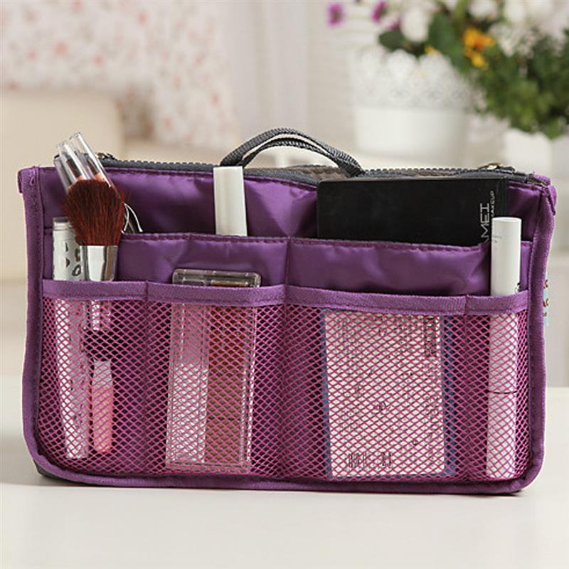 Thicken Large Capacity Cosmetic Storage Bag Nylon Travel Insert Organizer Handbag Purse Makeup Bag