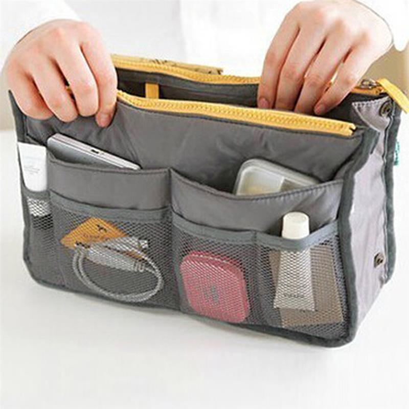 Thicken Large Capacity Cosmetic Storage Bag Nylon Travel Insert Organizer Handbag Purse Makeup Bag