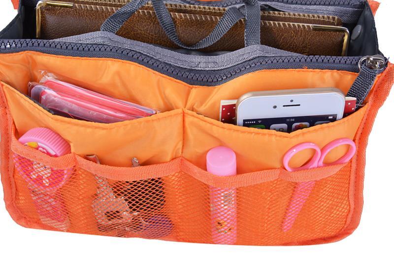 Thicken Large Capacity Cosmetic Storage Bag Nylon Travel Insert Organizer Handbag Purse Makeup Bag