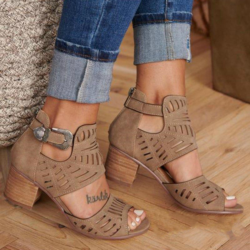 Women Sandals High Heel Gladiator Buckle Strap Fashion Shoes Woman Sandalias Mujer