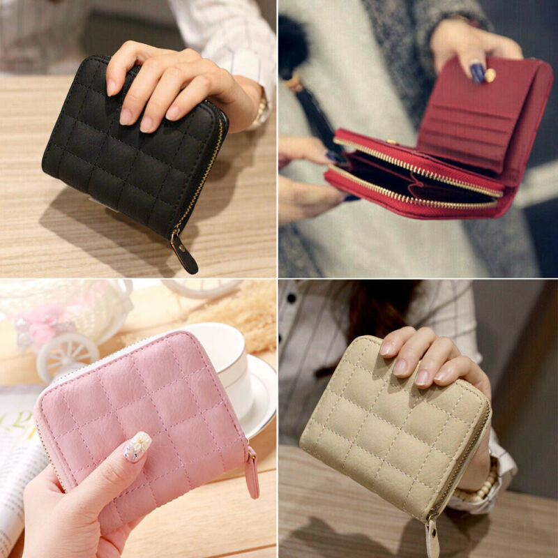 Women Ladies Wallet Leather Zip Coin Women Ladies Wallet Leather Zip Coin Purse Clutch Mini Card