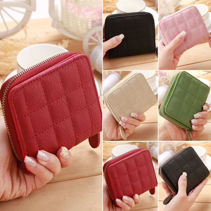 Women Ladies Wallet Leather Zip Coin Women Ladies Wallet Leather Zip Coin Purse Clutch Mini Card