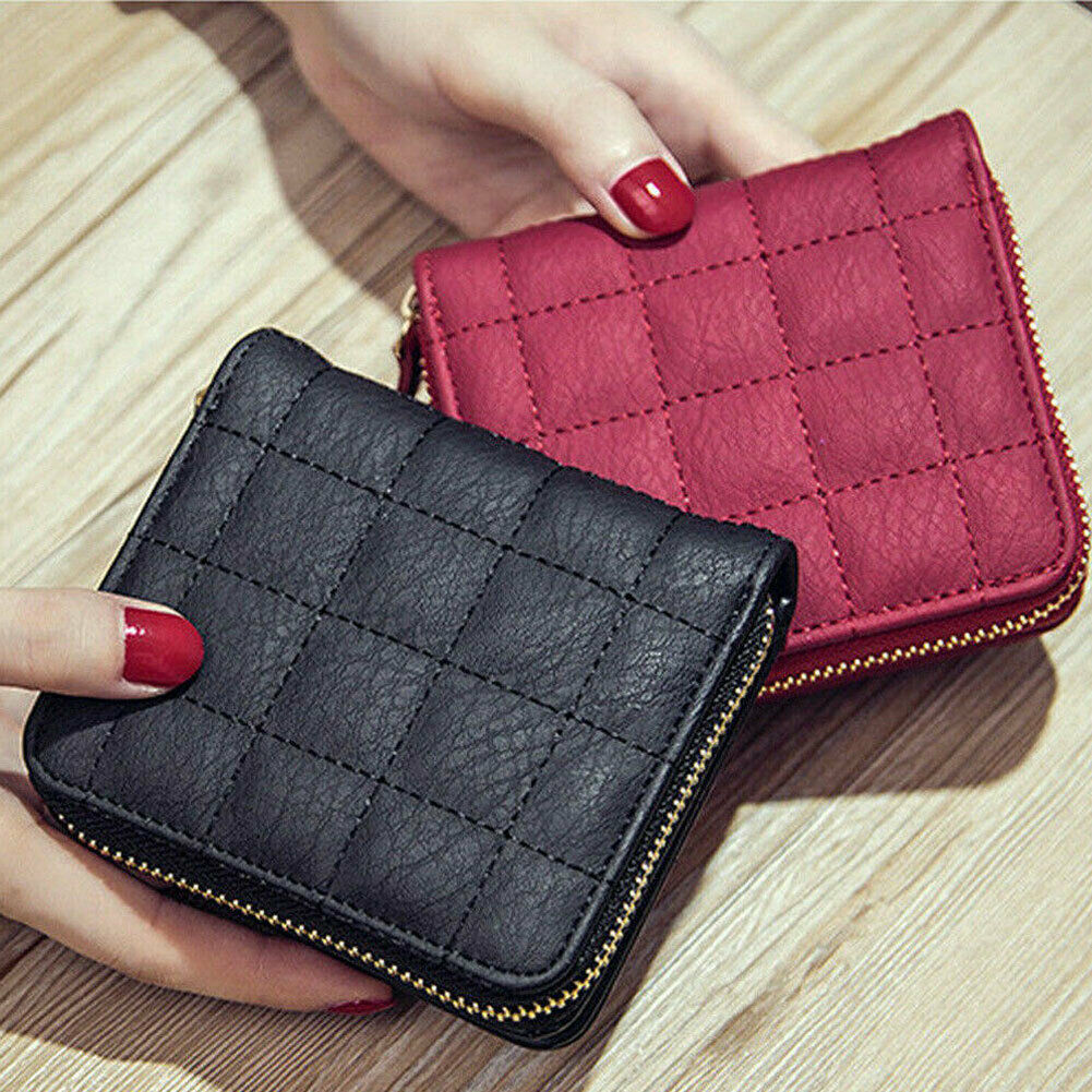 Women Ladies Wallet Leather Zip Coin Women Ladies Wallet Leather Zip Coin Purse Clutch Mini Card