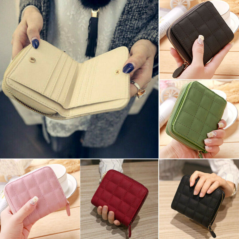 Women Ladies Wallet Leather Zip Coin Women Ladies Wallet Leather Zip Coin Purse Clutch Mini Card