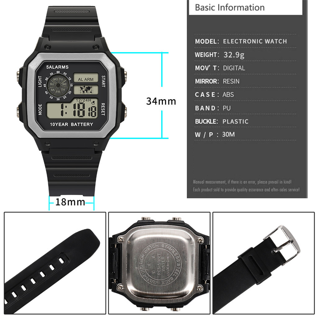 Waterproof Wrist Watch Luxury Fashion High-End Multi-Function Military 30M Sports LED Waterproof