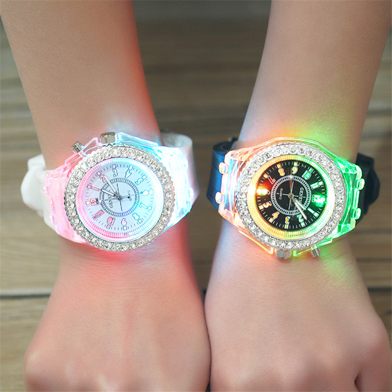 【Ready Stock】 Watches Electronic Colorful Light  Birthday kids Gift Clock Fashion Children&apos;s
