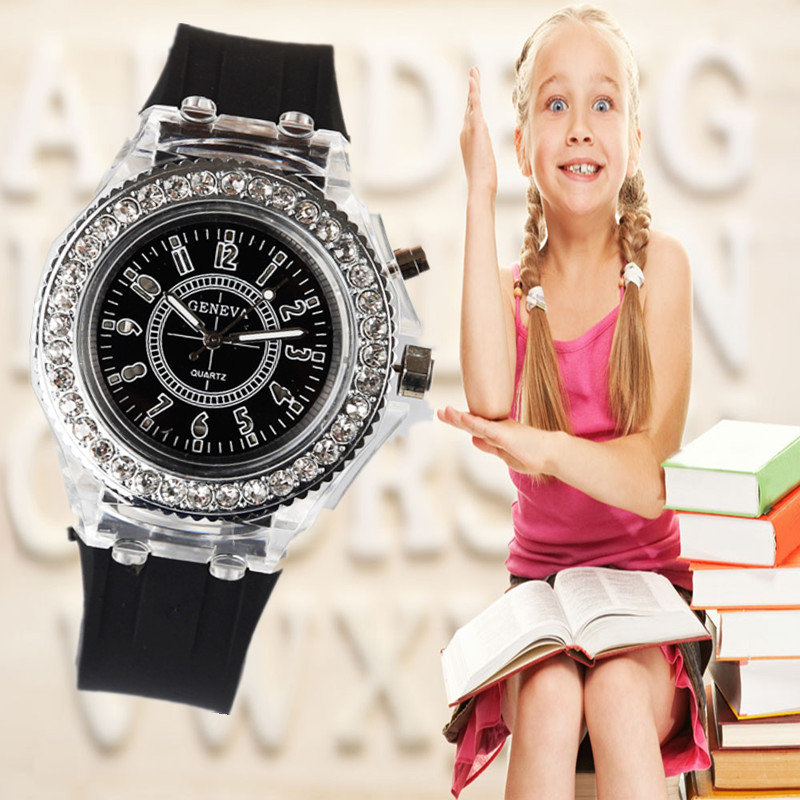 【Ready Stock】 Watches Electronic Colorful Light  Birthday kids Gift Clock Fashion Children&apos;s